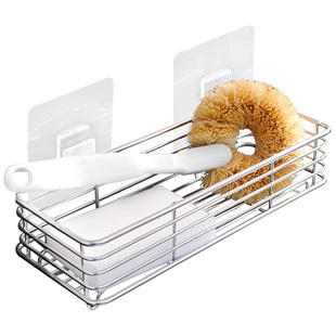南北向304不锈钢百洁布架 吸盘置物架 水槽海绵沥水架 厨房收纳架