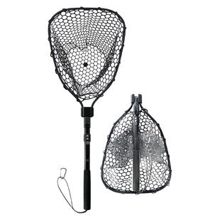 钓鱼便携式捞鱼抄网路亚折叠抄网硅胶网兜防挂钩溪流小抄网铝合金