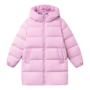 巴拉巴拉儿童羽绒服女童连帽外套大童中长款上衣2025冬装新款童装