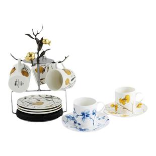 Michael Aram兰花杯碟四件套装含支架送礼女生茶具陶瓷茶杯咖啡杯