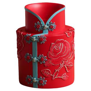 2026新年乔迁装饰花瓶摆件国潮红色高级小众艺术精致玄关中式花器