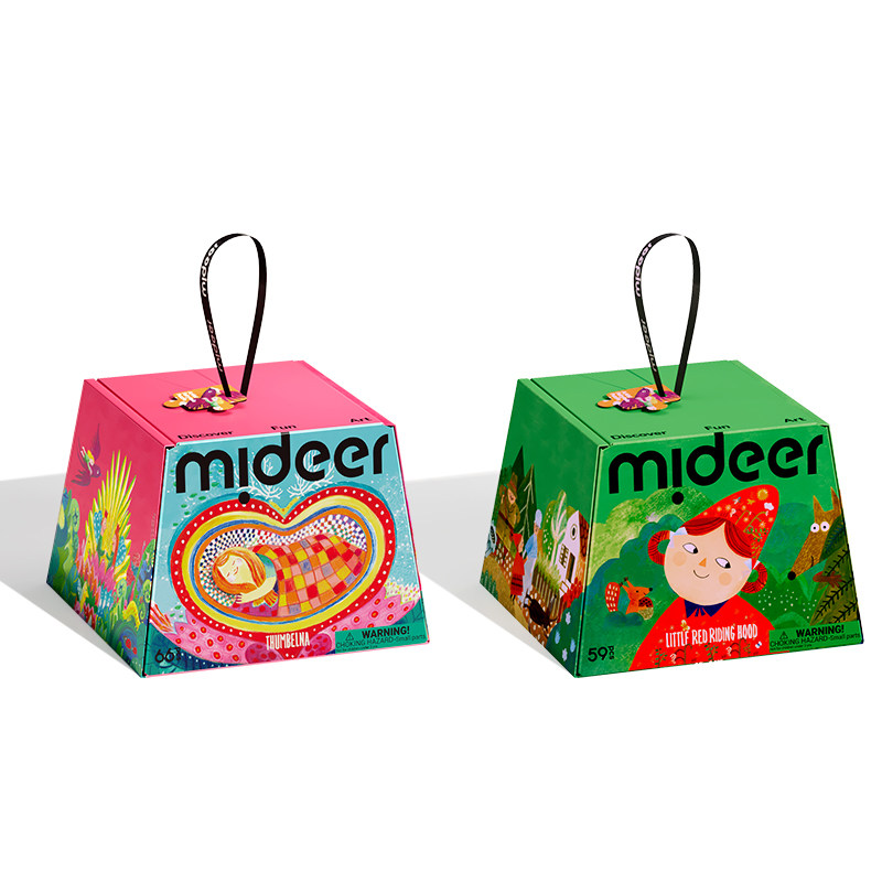 mideer弥鹿童话故事儿童拼图3-4岁专注力训练玩具精致礼盒小红帽