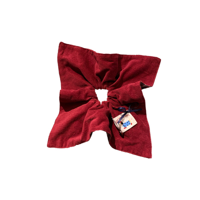 可爱圣诞红色腊肠狗蝴蝶结方巾发