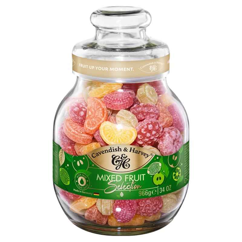 德国嘉云玻璃瓶水果硬糖966g喜糖送女友生儿童糖果礼物网红零食