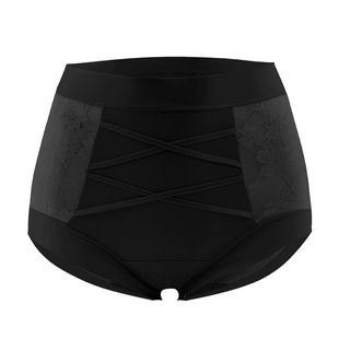 安娜蜜语高腰蕾丝无痕内裤女10A级抗菌收腹提臀超薄款大码三角裤