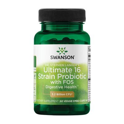 Swanson斯旺森16种活性益生菌含低聚果糖益生元0负担调理肠胃60粒