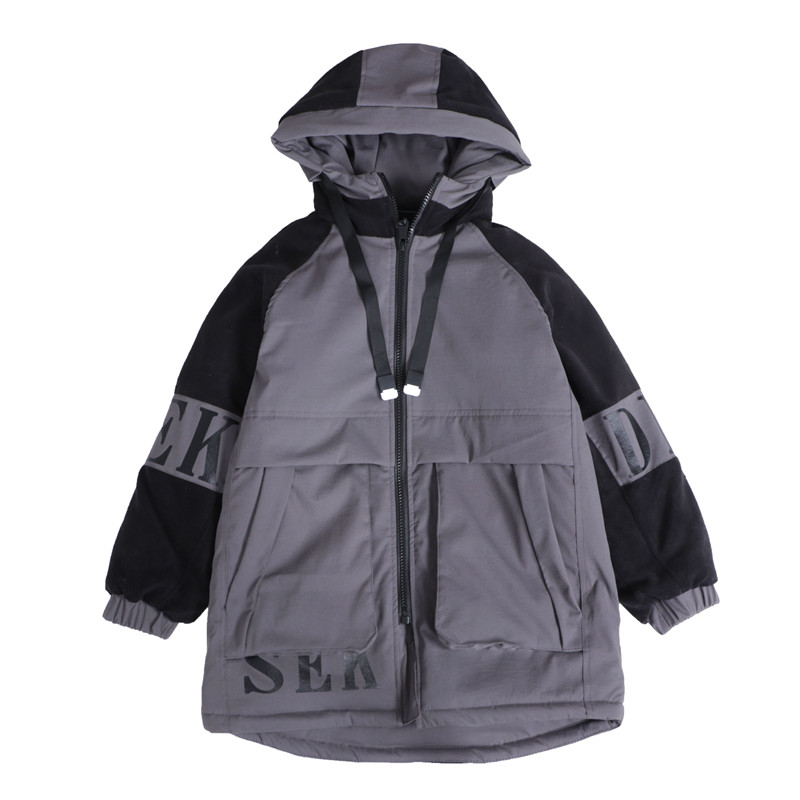 小灵丁男大童冬季派克服加绒棉衣