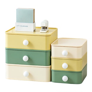 抽屉式桌面收纳盒办公室工位整理神器书桌文具置物架化妆品储物柜