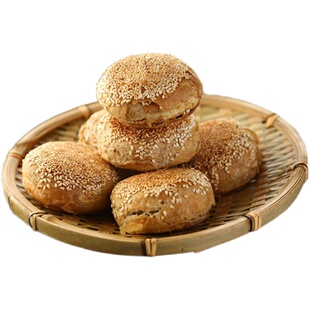 老北京烧饼芝麻酱烧饼盐酥椒盐油酥烧饼芝麻烧饼夹肉早餐美食特产