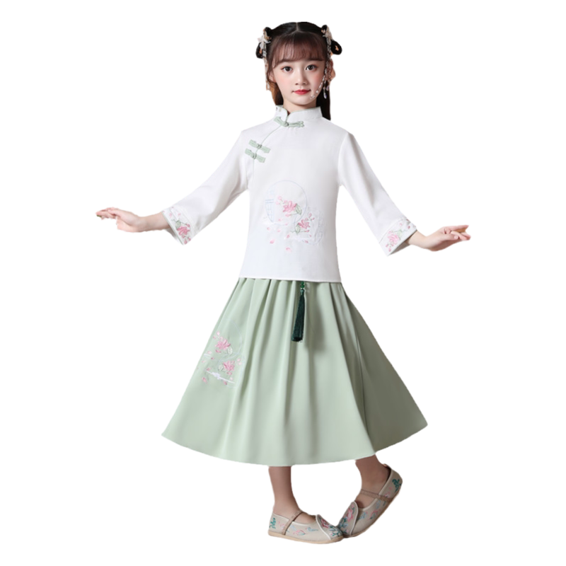 新款民国风学生装超仙古筝汉服