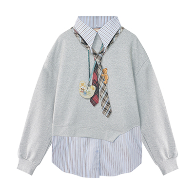 LALABOBO苏新皓领带熊假两件卫衣