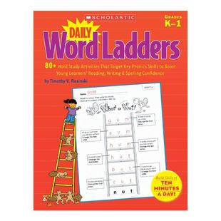 英文原版 每日单词阶梯练习,幼儿园-1年级 Scholastic 学乐出版社 Daily Word Ladders, Grades K-1