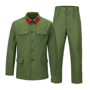 正规65式老军套装男女款的确良军干服涤卡六五式聚会服装绿军衣