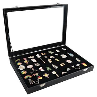 徽章收纳盒透明防尘奖章勋章首饰收纳整理盒子奖牌盲盒胸针展示框