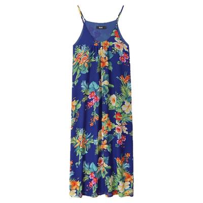 宽松连衣裙雪纺印花吊带长裙