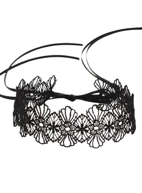 宽项链脖子项圈饰品颈带宽边蕾丝遮疤痕颈部饰品简约超宽锁骨脖链