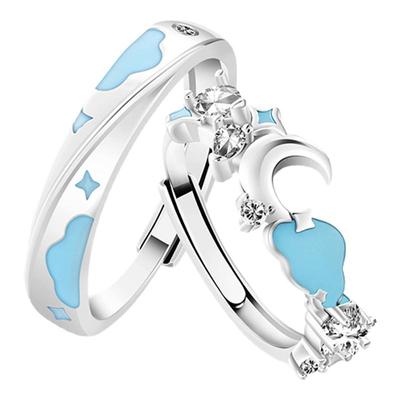 KOOKISS星月恋语闪钻情侣对戒