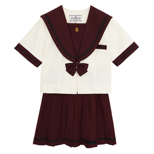 【月野HOUSE】*红茶礼*夏服原创设计JK酒红领名古屋襟水手服