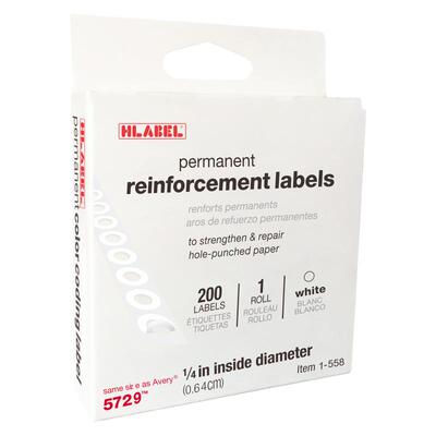 HLABEL 白色活页护孔贴纸 加强圈标签 reinforcement 5729 0.64cm