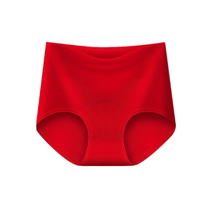 马年加长档纯棉内裤女本命年结婚红色女内裤高腰收腹提臀短裤头