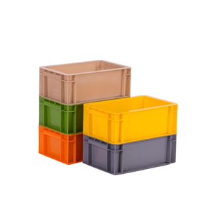 灰色长方形周转塑料箱加厚工程小号工业耐用方形储物分类小eu无盖