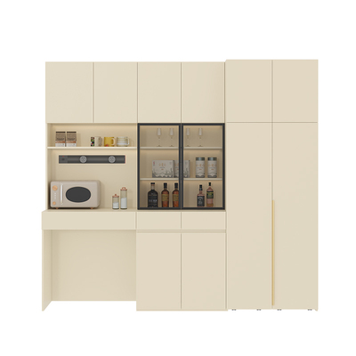 国补ENF级实木餐边柜靠墙餐桌一体储物可嵌入小户型家用客厅高柜