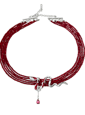 SU浮空岛「赤鳞覆骨」灵蛇原创小众高级感项链红色锁骨链叠戴项圈