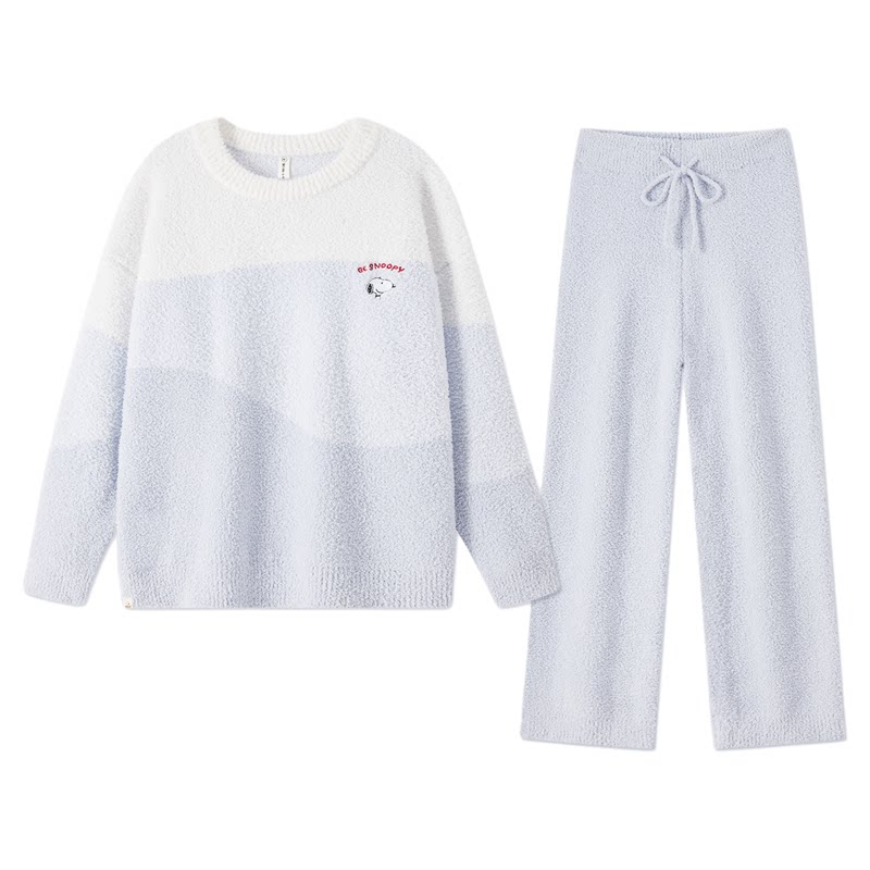BE半边绒史努比睡衣女冬新品