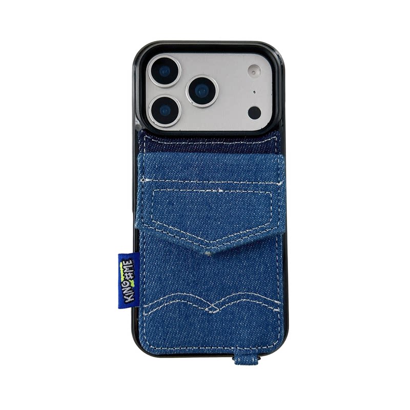 牛仔布刺绣插卡包iPhone手机壳
