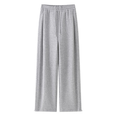 加绒美式运动卫裤女秋冬超厚垂顺