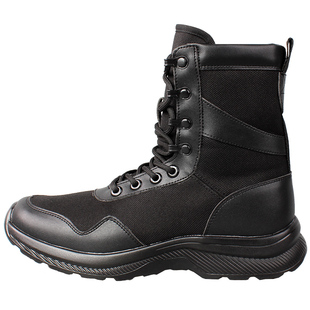 夏季作战靴超轻体能训练战术靴安检拉链作训靴男款网眼保安特训鞋