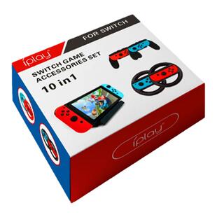 switch游戏配件套装10合1套装手柄方向盘+手握把+主机座充HBS-101