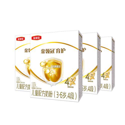 【会员专享】伊利金领冠育护基础4段儿童成长DHA牛奶粉400g*4盒