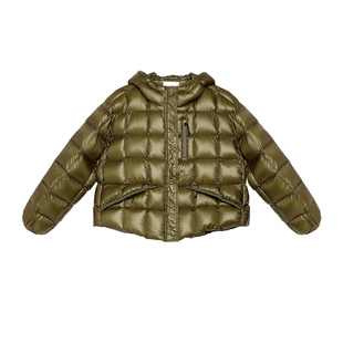 半圆原创女装[运动]2025冬季方格绗线轻量连帽宽松休闲羽绒服女