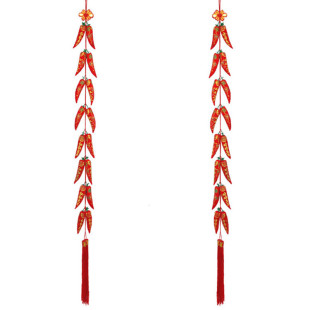 新年春节装饰乔迁新房客厅酒店喜庆布置红红火火辣椒串中国结挂件