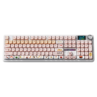 狼蛛F108pro 蓝牙无线客制化机械键盘108键女生办公静音高颜值