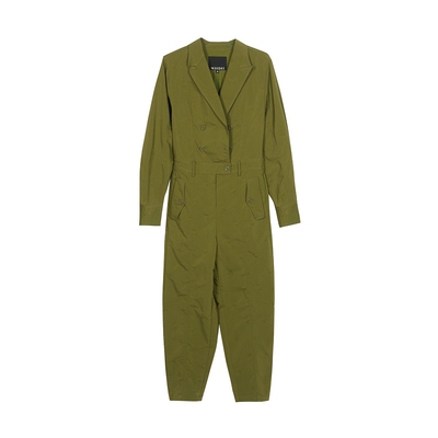 谜底2022春秋款复古字母钉珠绣花个性帅气连体工装裤女221MK0030