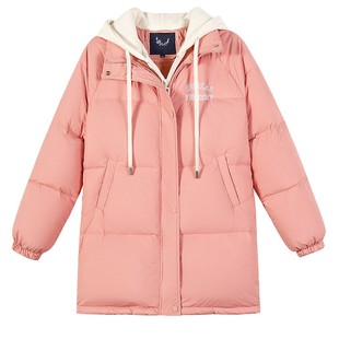 初中生羽绒服假两件少女中学生青少年大学生女款冬季大童羽绒新款