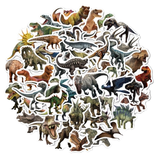 500枚卡通侏罗纪恐龙贴纸防水行李箱笔记本吉他滑板平板电脑电动车头盔儿童手工奖励水杯自行车手账装饰贴画