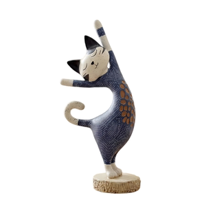 中古风猫咪装饰品摆件高级感小众玄关客厅电视餐边柜复古艺术软装