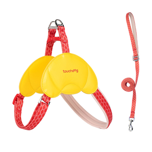 Touchdog它它狗狗马鞍式胸背牵引绳新年狗背带宠物中小型犬遛狗绳