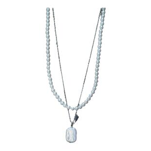 李大爷的店 重工轻奢七彩方糖施家珍珠小金球项链