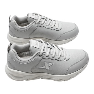 特步小白鞋女鞋运动鞋2026新款冬季加绒保暖二棉鞋皮面防水跑步鞋