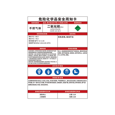 天然气危险化学品安全周知卡