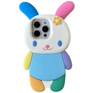日本卡通新角色花小兔 适用iPhone17promax手机壳苹果1654软硅胶套防摔童趣吊坠挂件可爱韩国ins13闺蜜礼物