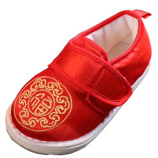 虎头鞋婴儿冬老北京儿童布鞋女千层底老虎头宝宝手工棉鞋男宝周岁