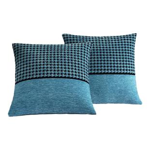 千鸟格雪尼尔正方形靠枕沙发靠垫客厅卧室床头靠背大抱枕定做腰枕