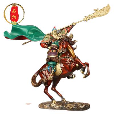 威弗列德无往不胜铜关公摆件武财神骑马关羽公司办公高档开业礼品