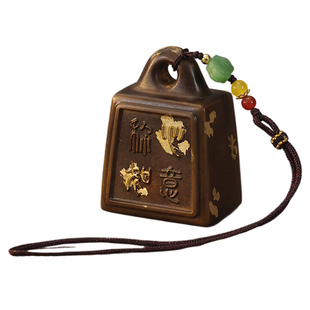 称心如意实心摆件招财铜秤砣镇宅黄铜摆件压惊乔迁结婚文创送礼物