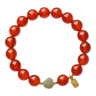 2026本命年红玛瑙手链女款和田玉属马生肖六合护身符手串马年礼物